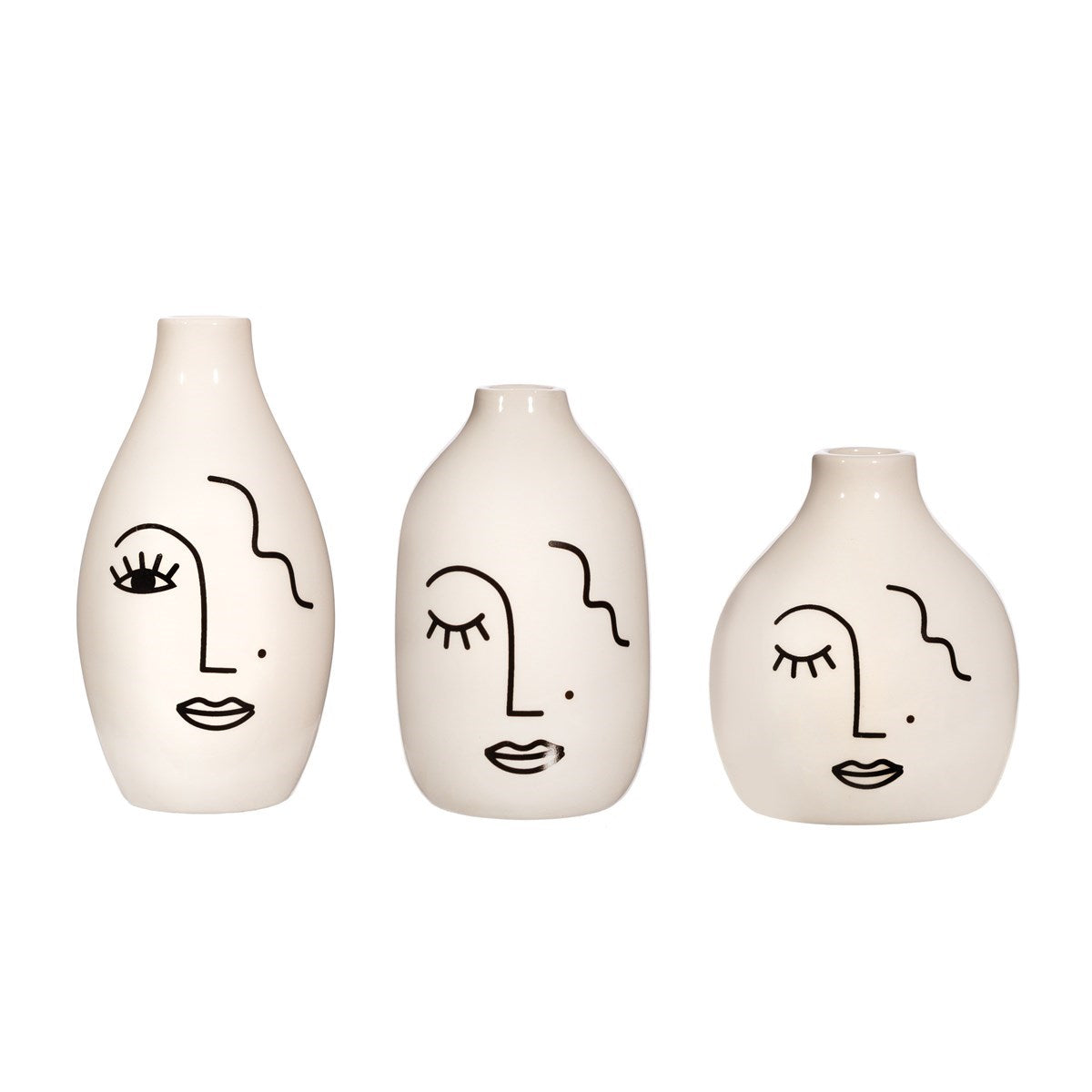 Sass & Belle Abstract Face Bud Vase Set