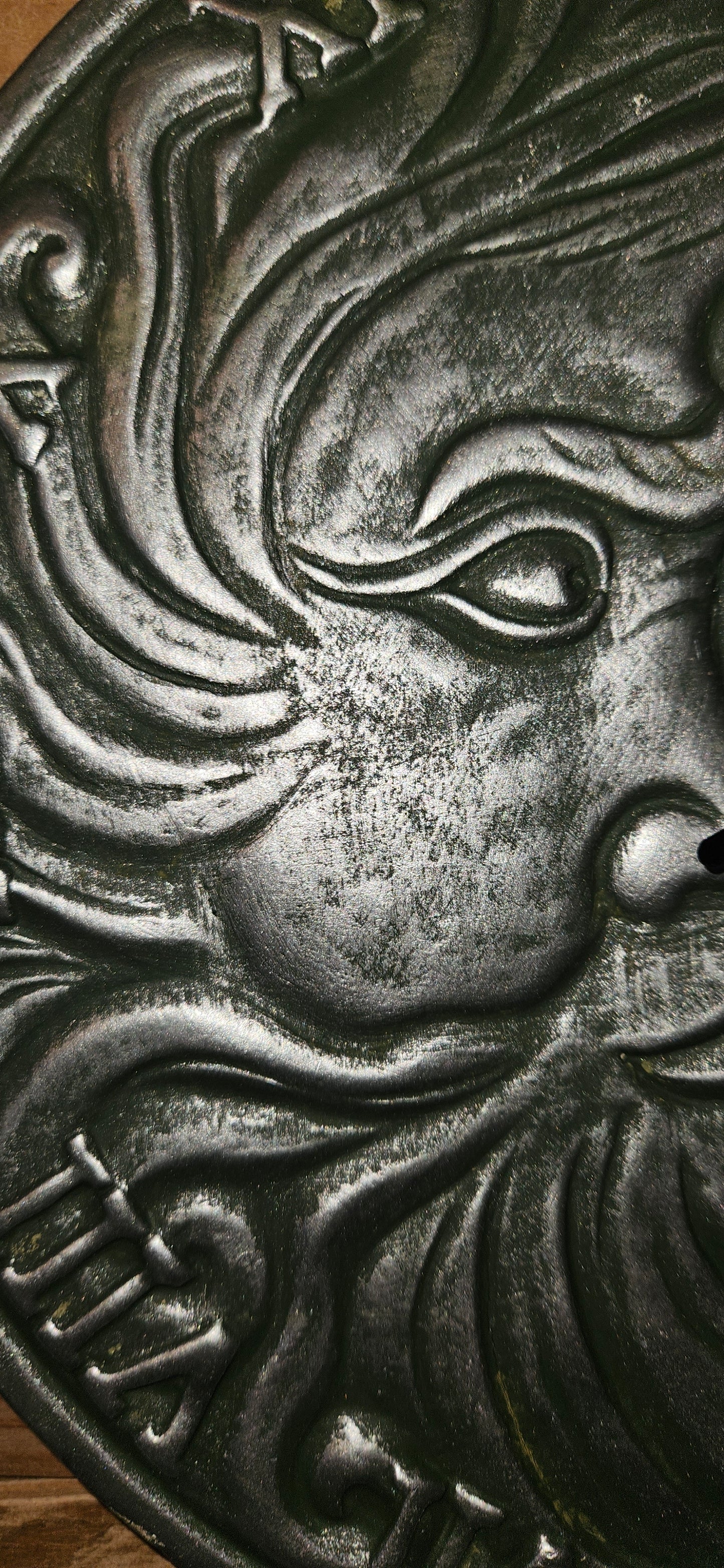 Silver Effect Terracotta Moon Clock 30cm