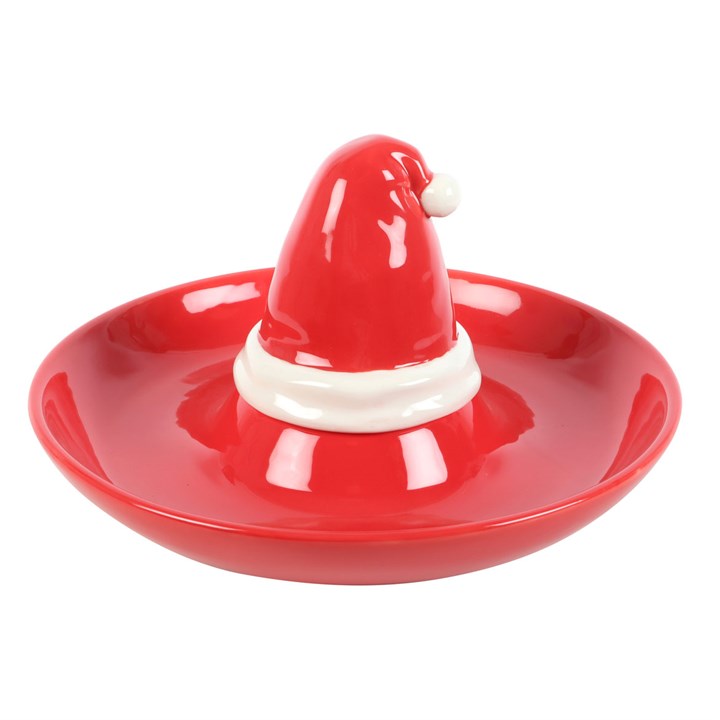 Red Santa Hat Chip & Dip Serving Dish