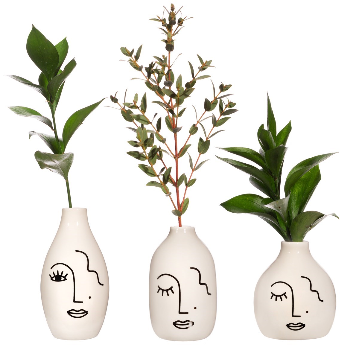 Sass & Belle Abstract Face Bud Vase Set