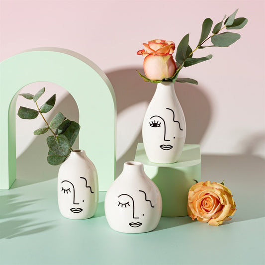 Sass & Belle Abstract Face Bud Vase Set