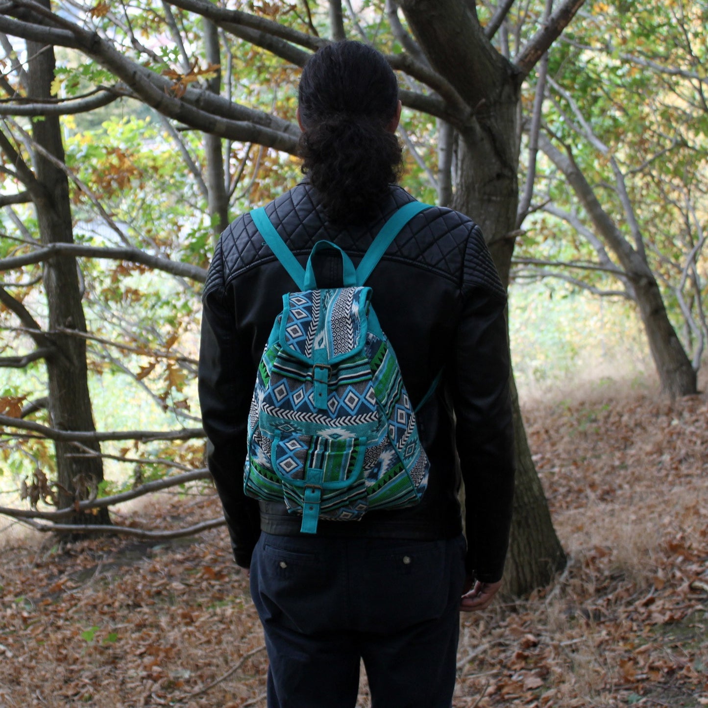 Jacquard Backpack - Teal