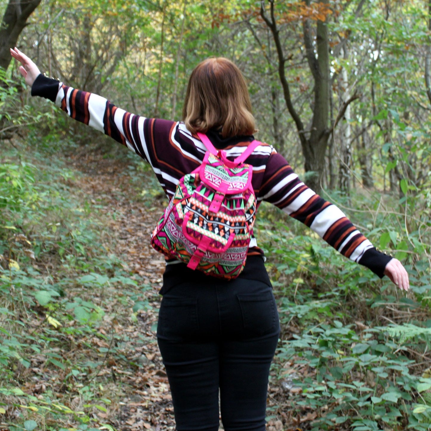 Jacquard Backpack - Pink