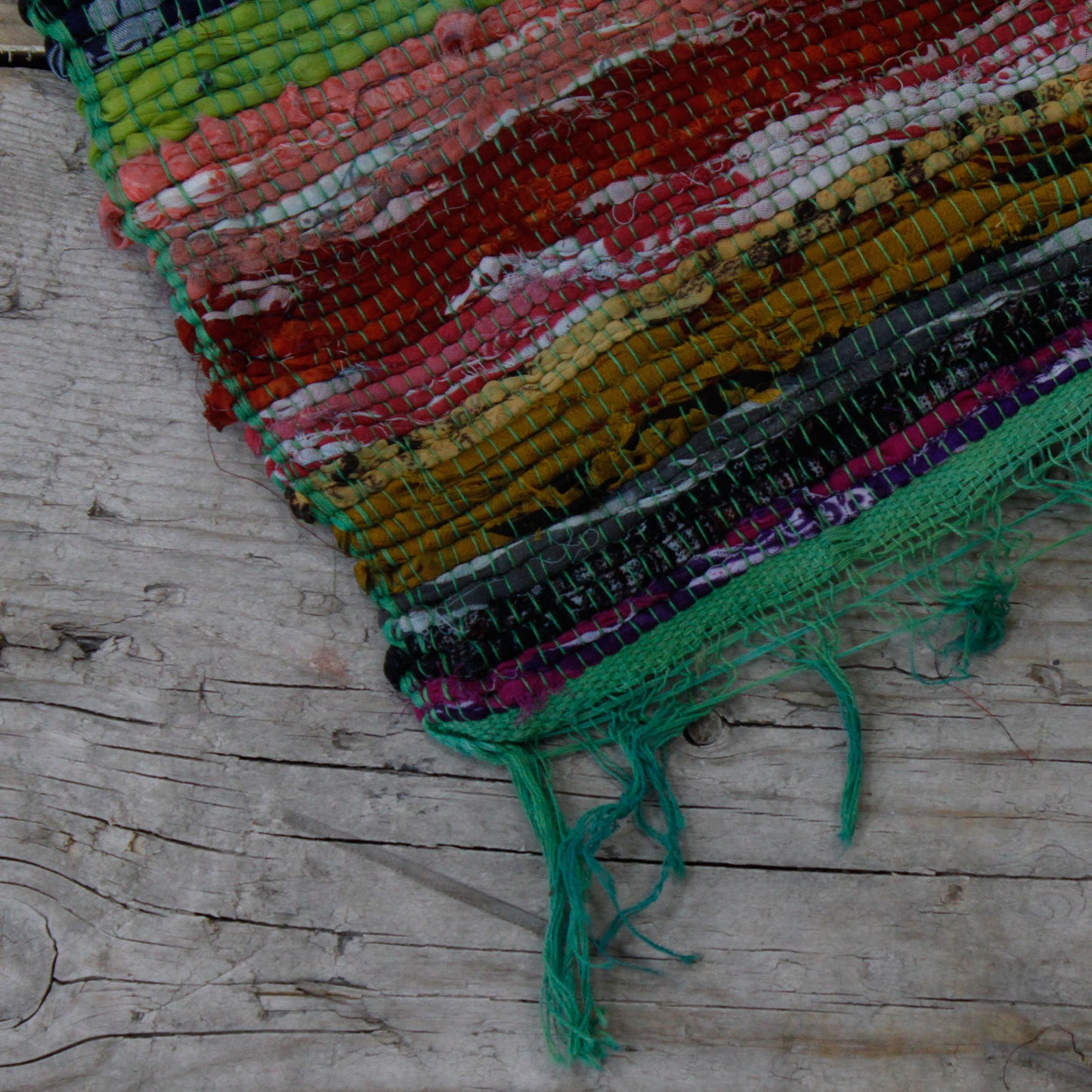 Indian Rag Rug - Green