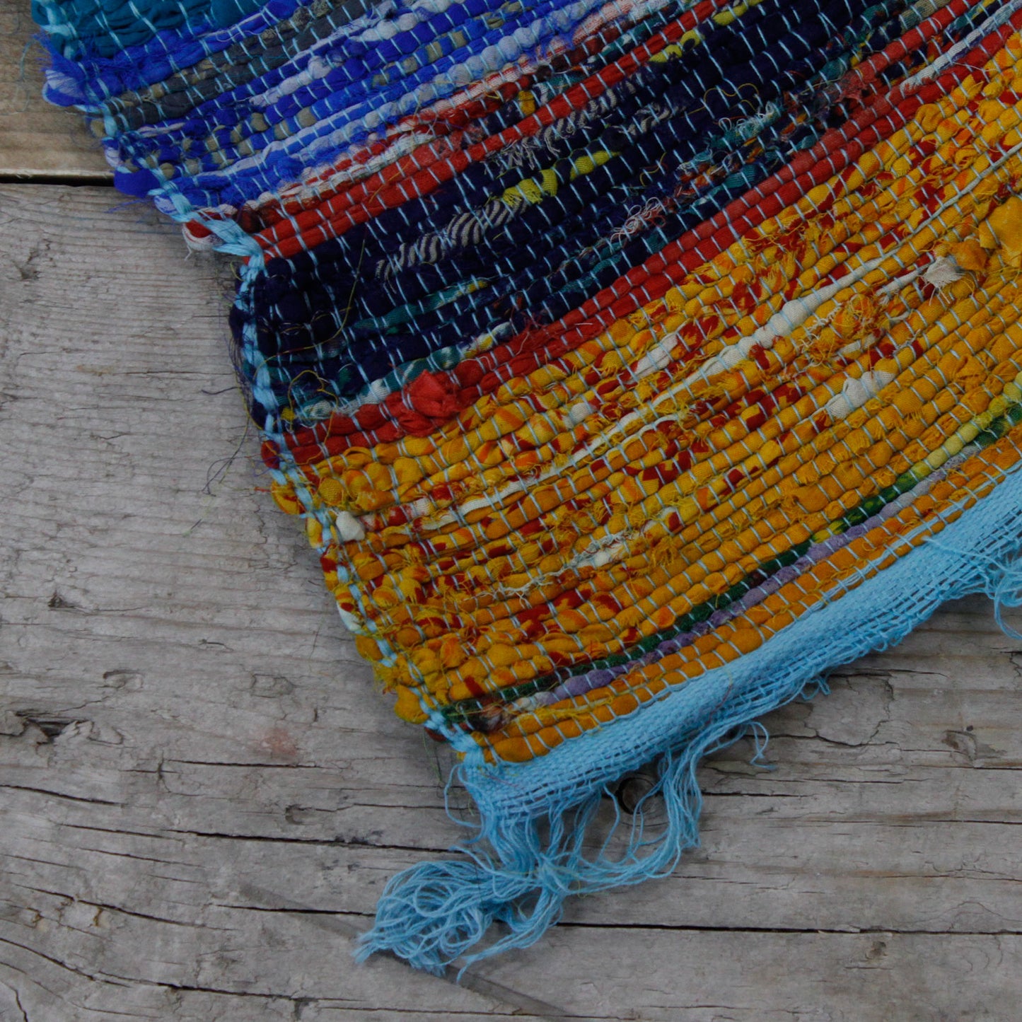 Indian Rag Rug - Blue