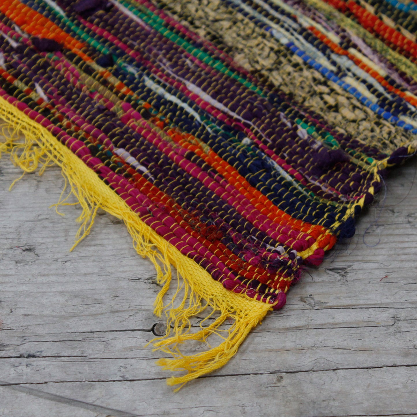 Indian Rag Rug - Yellow