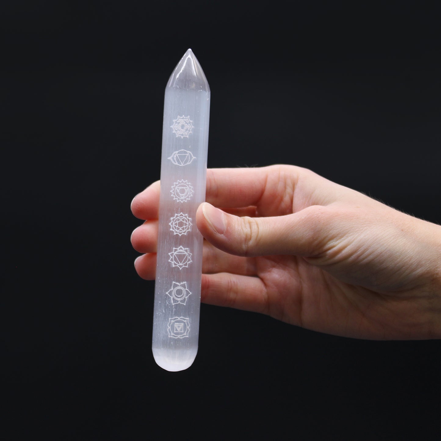 Selenite Wand Chakra 16cm Single Point