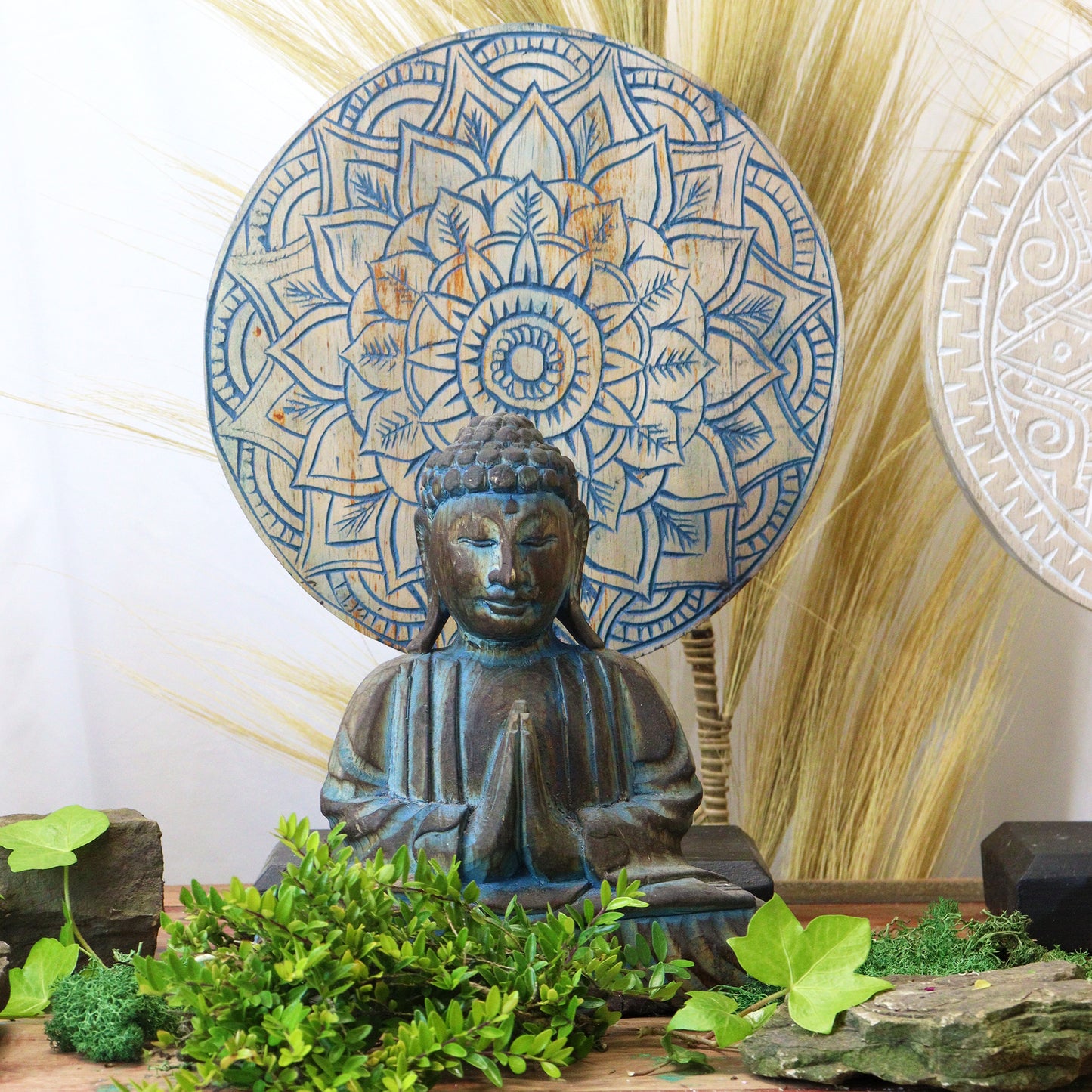 Buddha Feng-Shui Set - Flower Mandala Blue