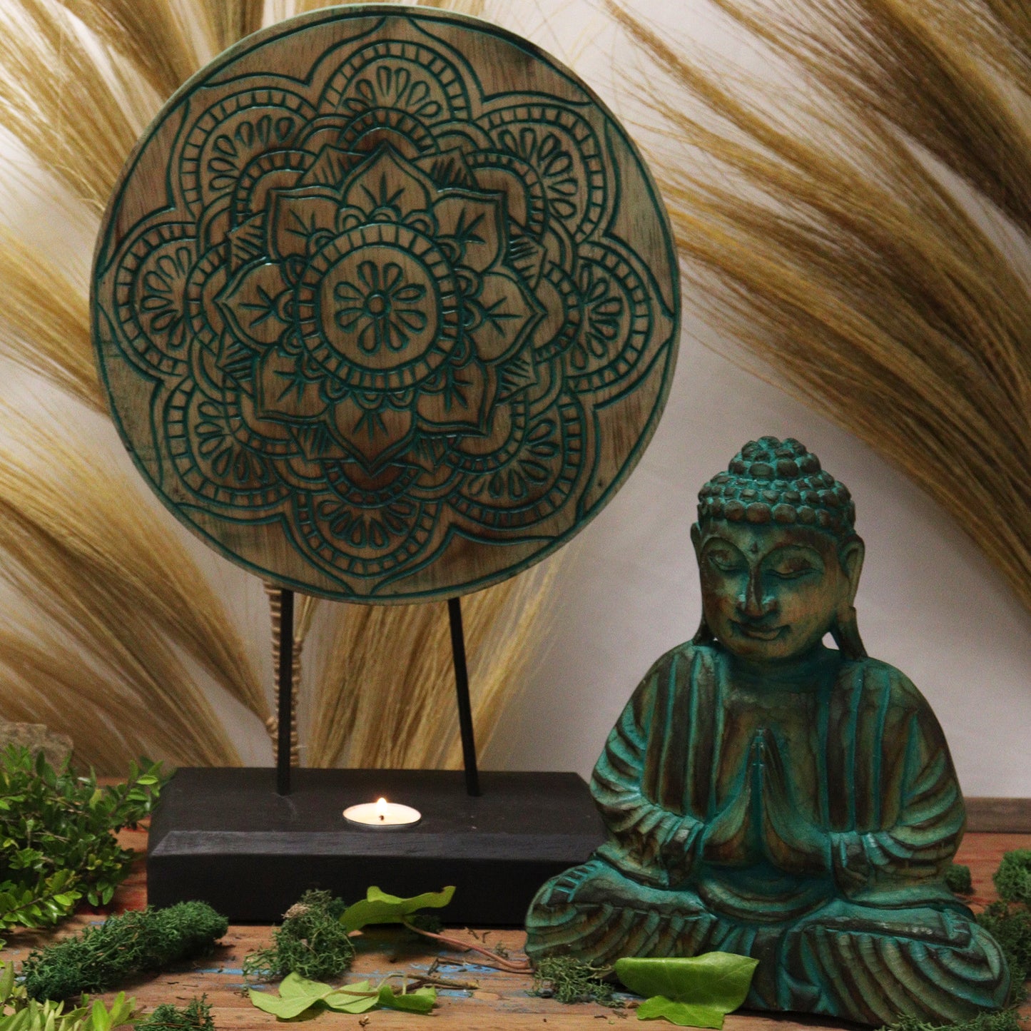 Buddha Feng-Shui Set - Buddha Knot Green