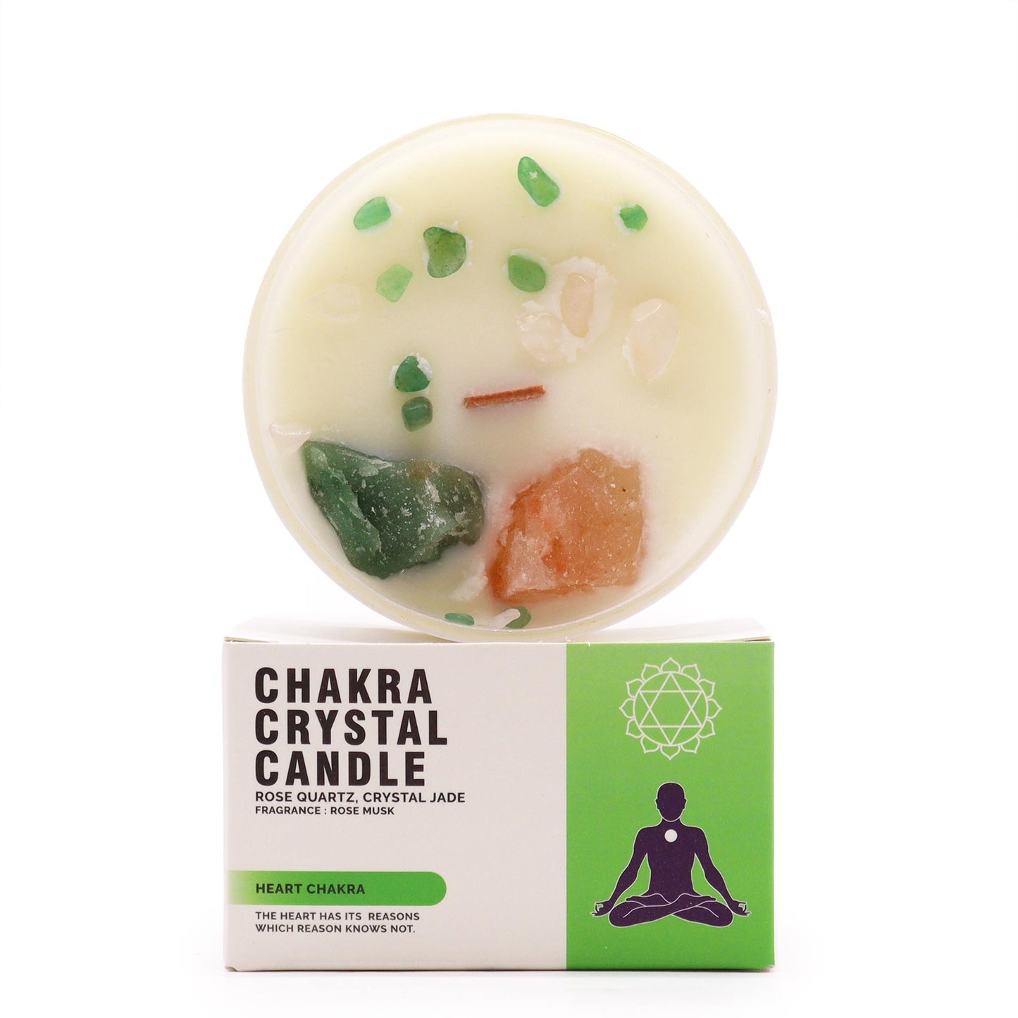 Chakra Crystal Candle - Heart Chakra