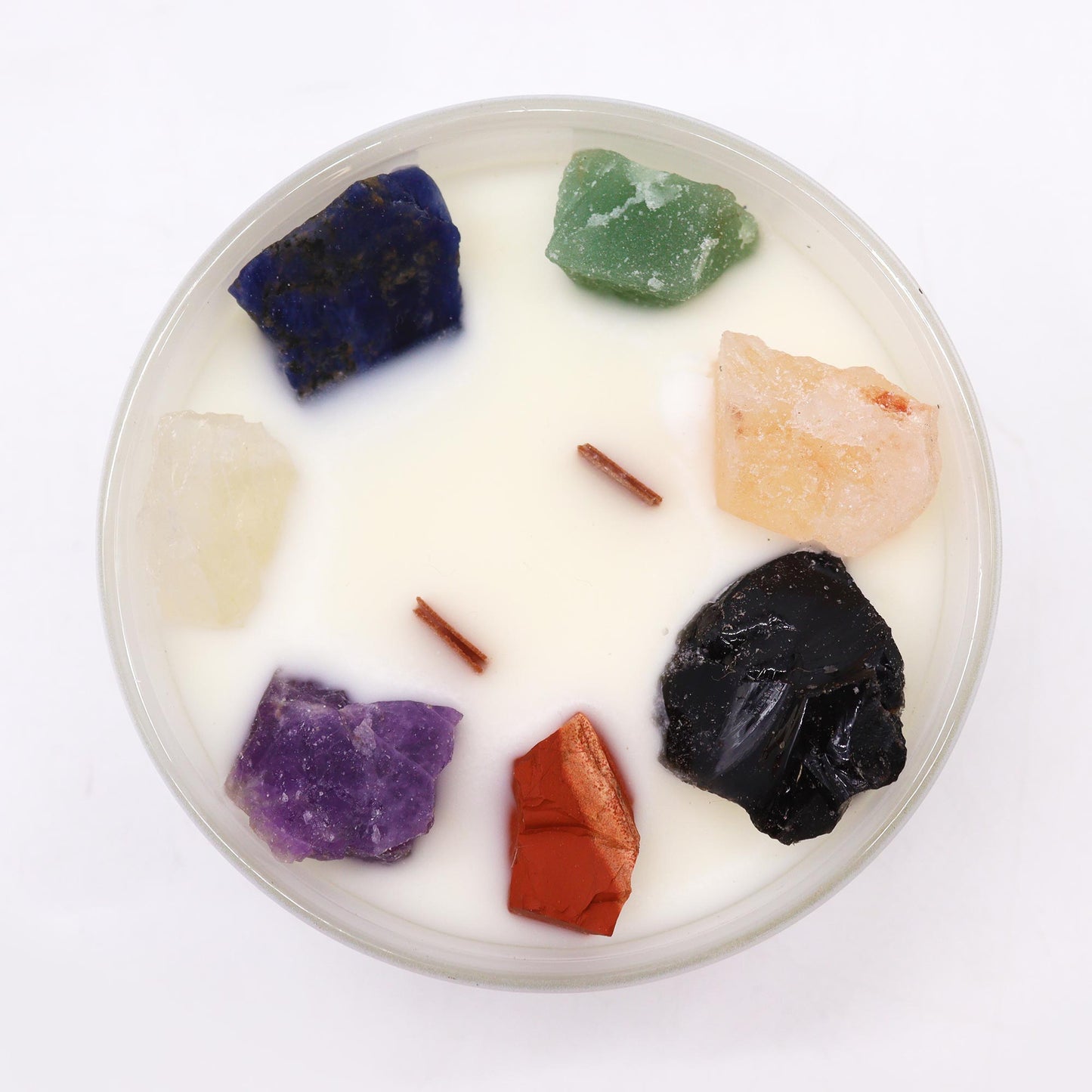 Large Chakra Crystal Candle - Seven Chakras