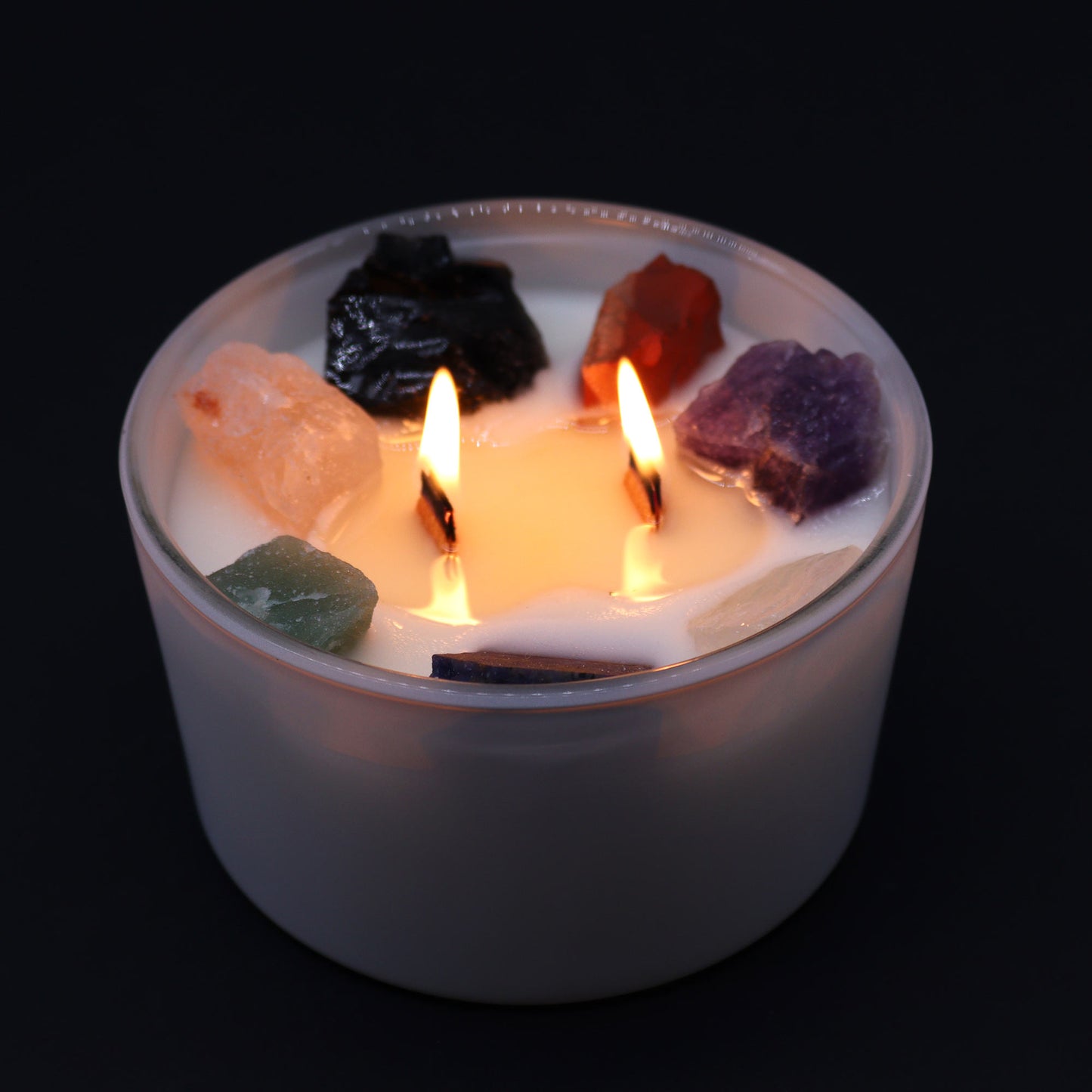 Large Chakra Crystal Candle - Seven Chakras