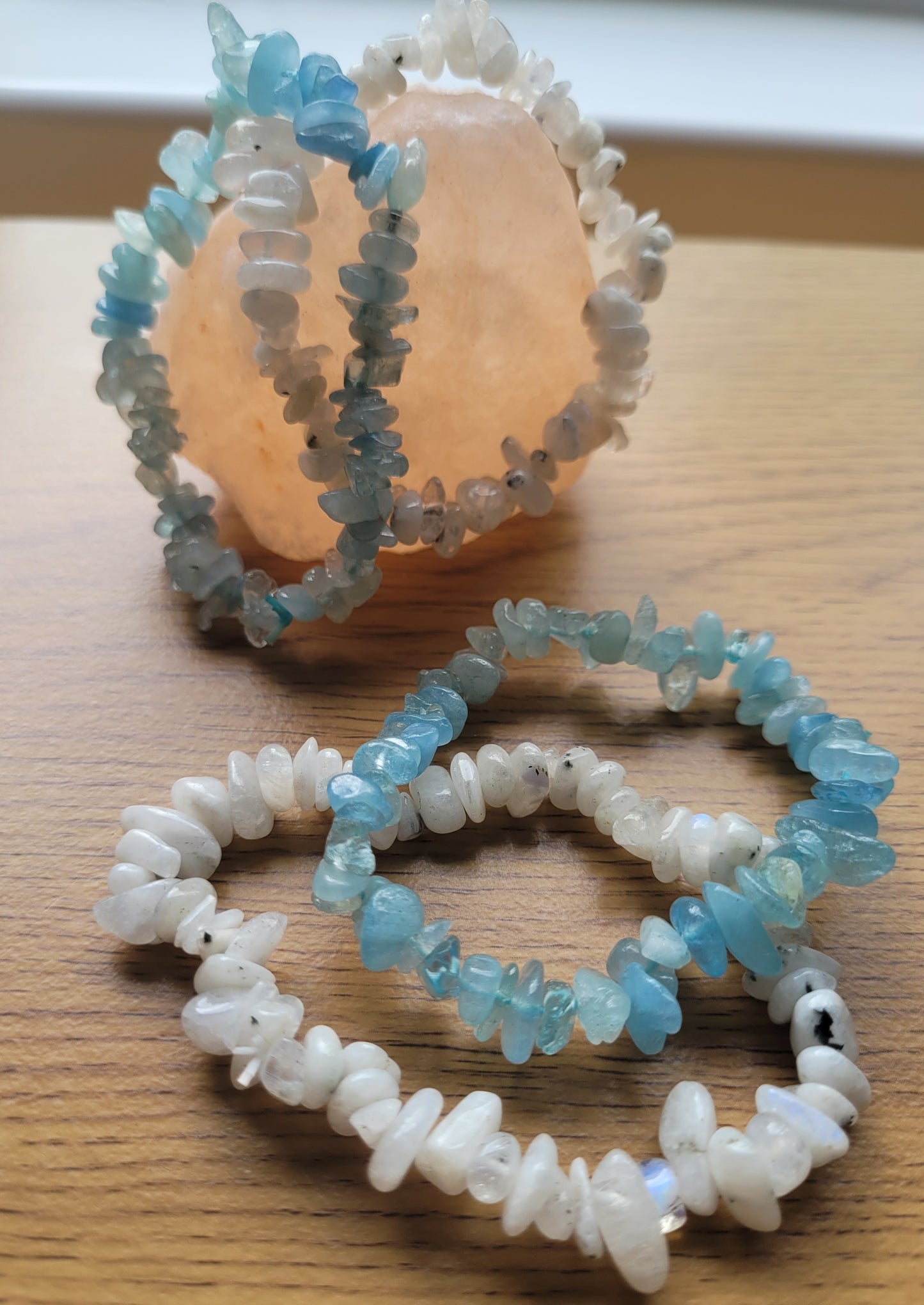 Aquamarine Crystal Chip Bracelet