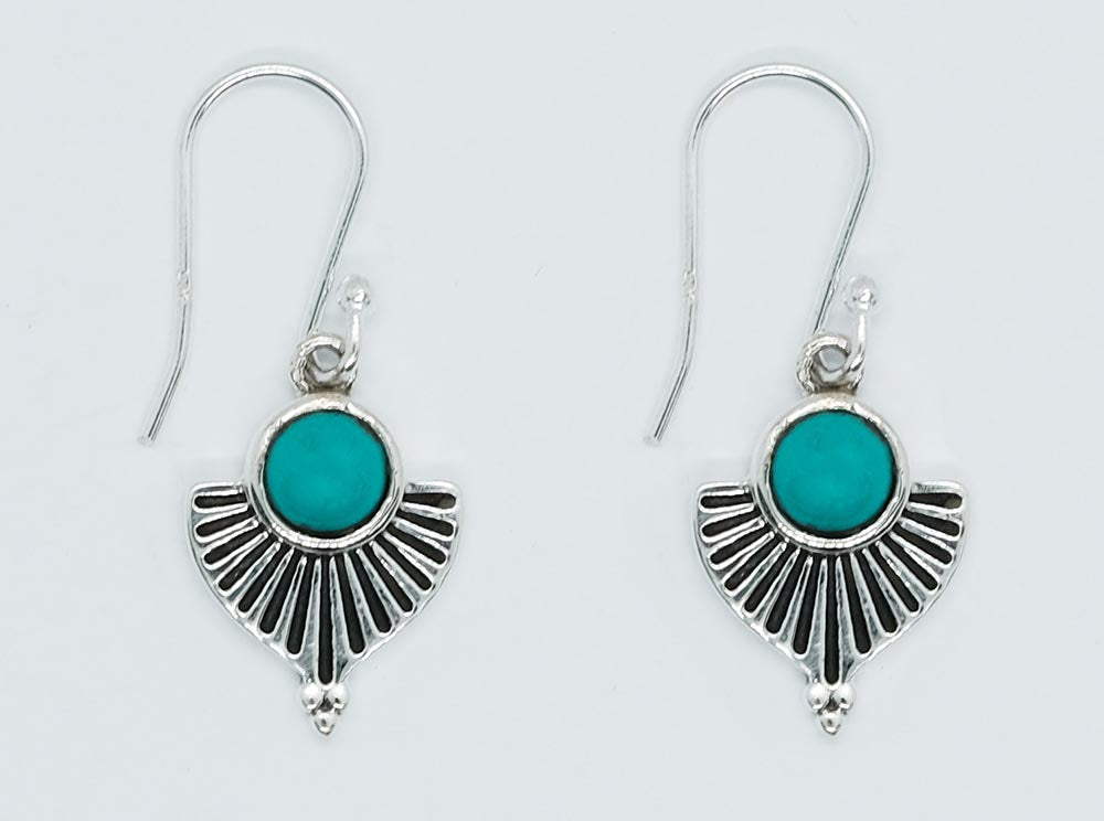 Sterling Silver Pointed Turquoise Crystal Earrings