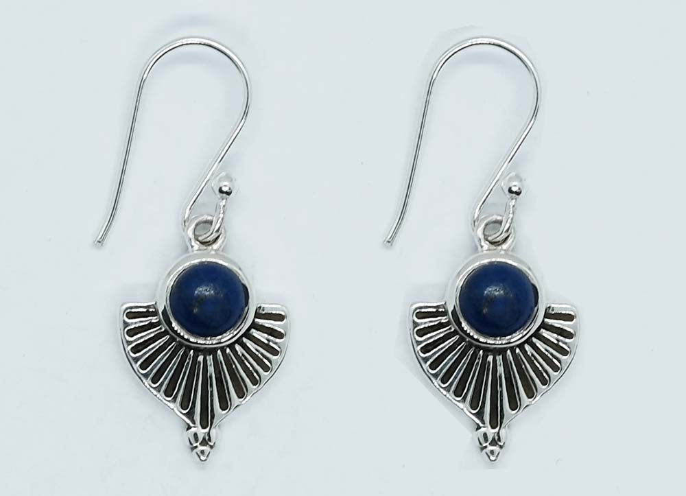 Sterling Silver Pointed Lapis Lazuli Earrings