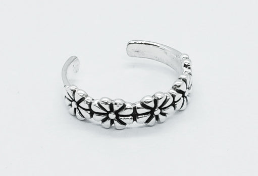 Sterling Silver Daisies Toe Ring