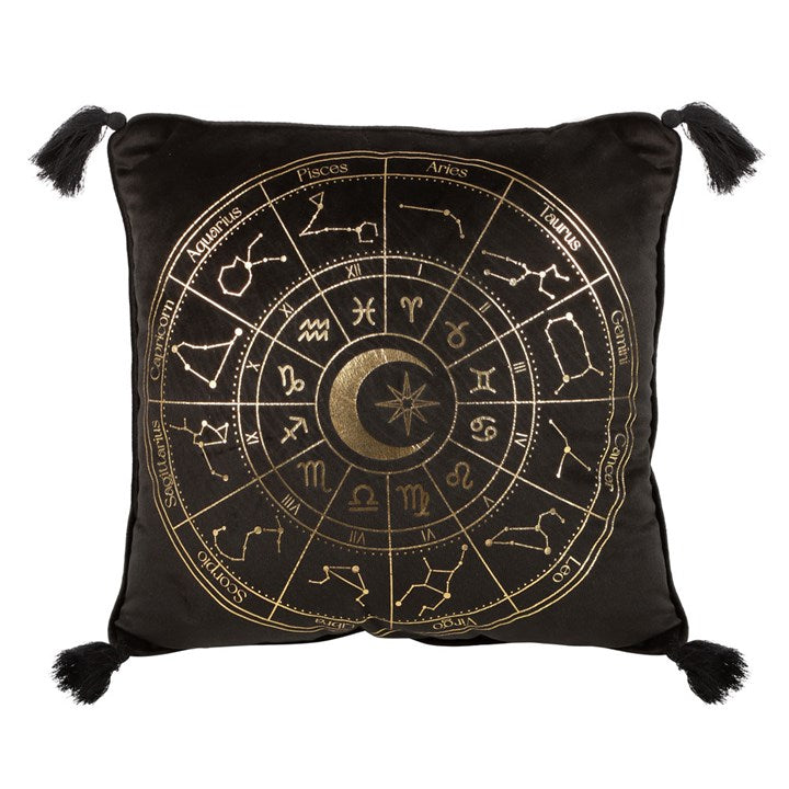 Astrology Wheel Cushion 35cm Black