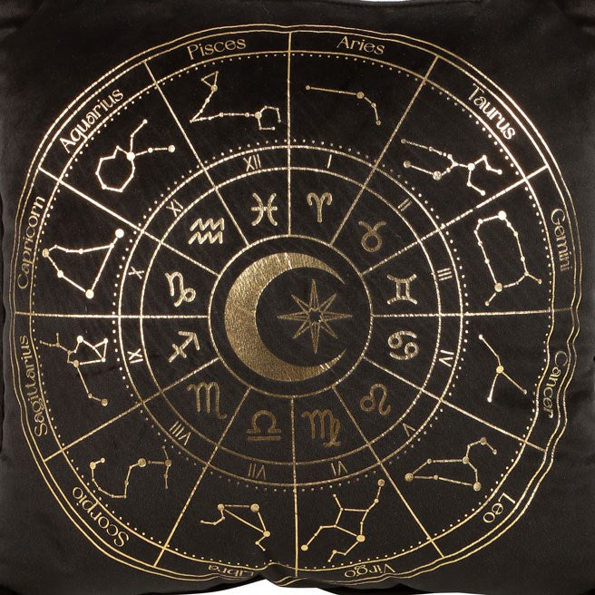 Astrology Wheel Cushion 35cm Black