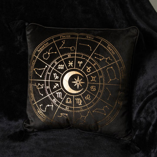 Astrology Wheel Cushion 35cm Black