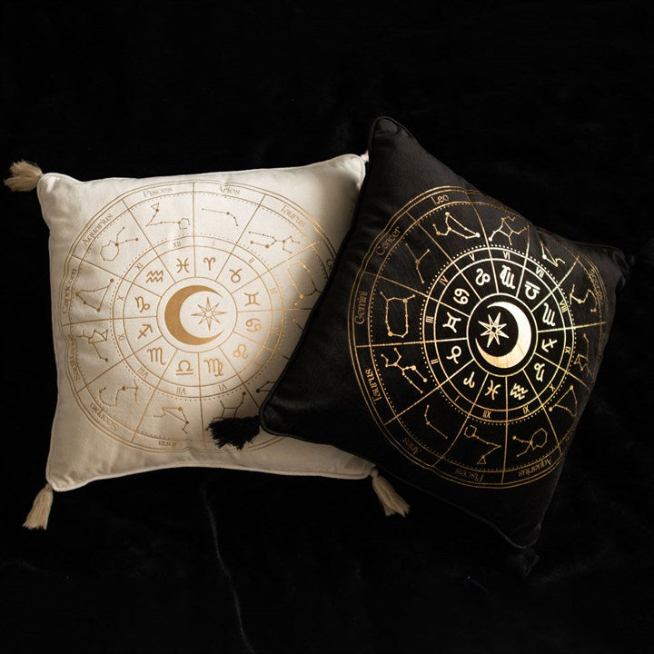 Astrology Wheel Cushion 35cm Black