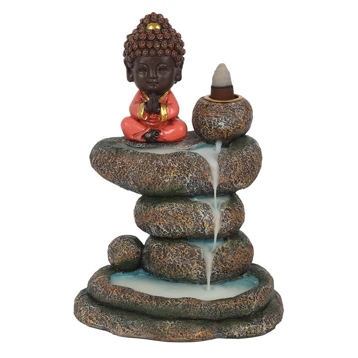 Red Buddha And Rock Pound Backflow Incense Burner