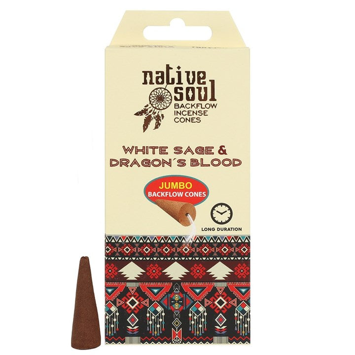 Native Soul White Sage & Dragons Blood Backflow Incense Cones