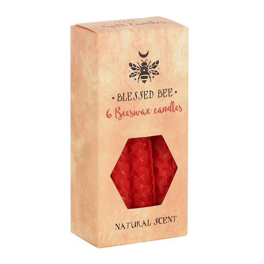 Pach Of 6 Beeswax Red Spell Candles