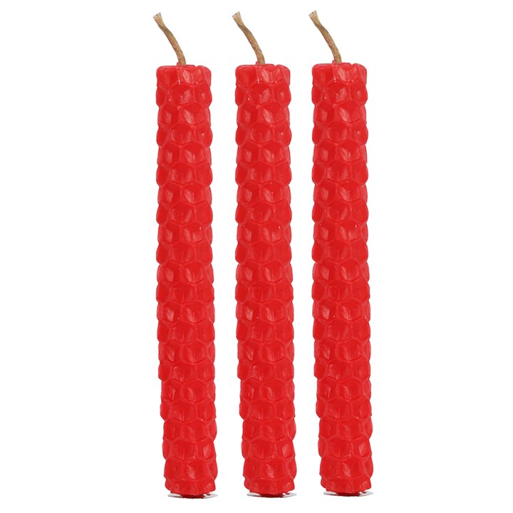 Pach Of 6 Beeswax Red Spell Candles