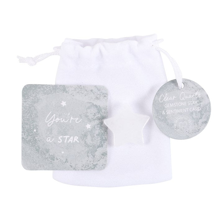 You're A Star Lucky Clear Quartz Crystal Star In Gift Bag