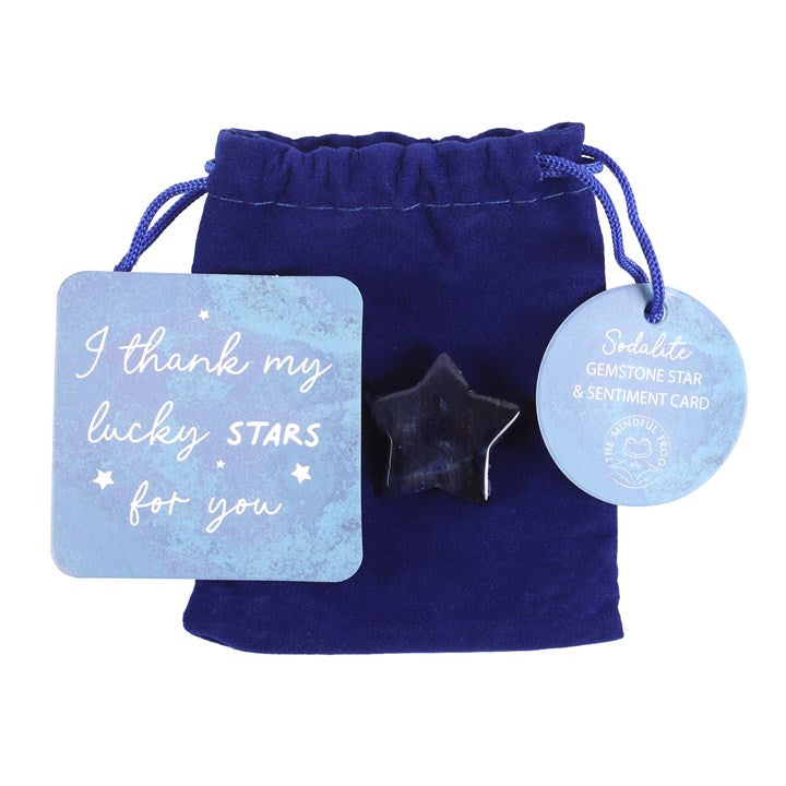 I Thank My Lucky Stars For You Sodalite Crystal Star In Gift Bag