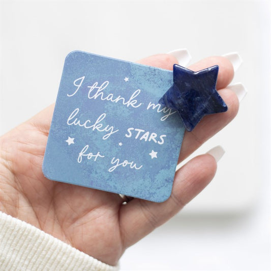 I Thank My Lucky Stars For You Sodalite Crystal Star In Gift Bag