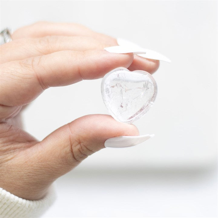 You Rock Clear Quartz Crystal Heart In Gift Bag