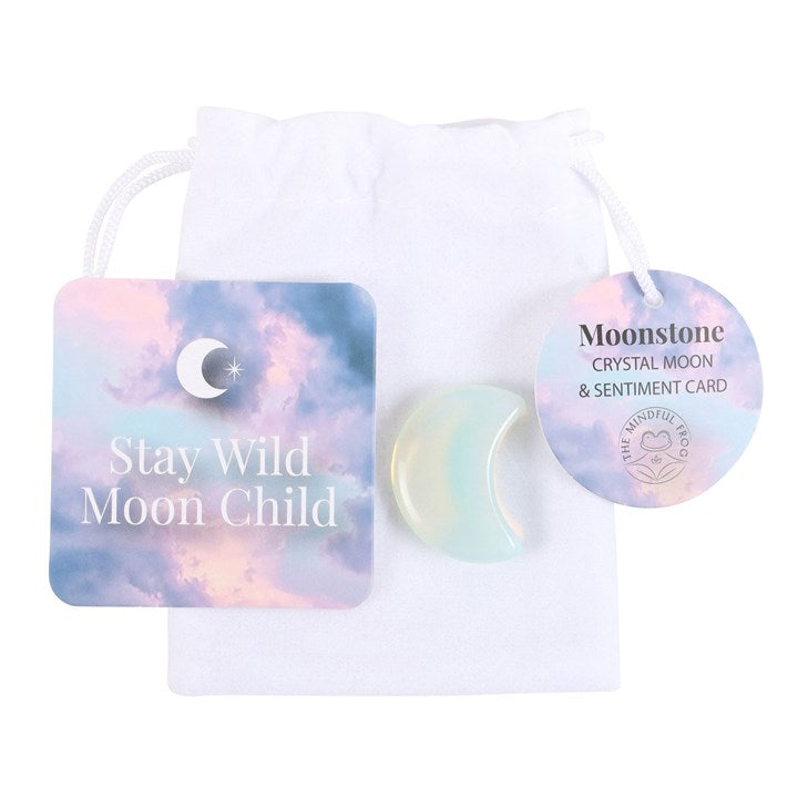 Stay Wild Moonstone Crystal Moon Set