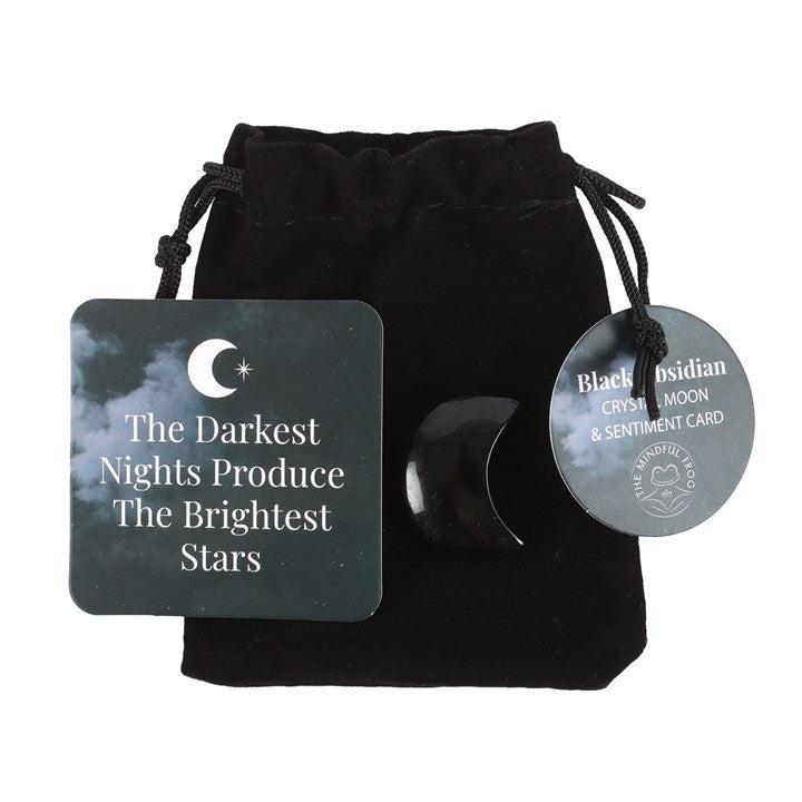 The Darkest Nights Black Obsidian Crstal Moon Set