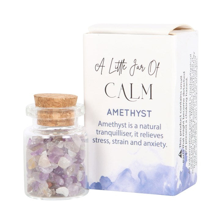 Jar Of Calm Amethyst Crystal Chip Bottle Set