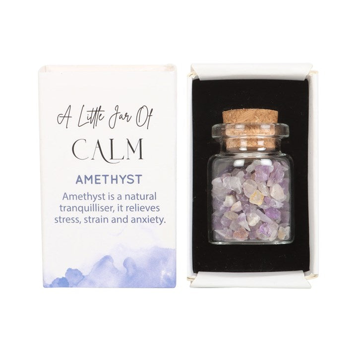 Jar Of Calm Amethyst Crystal Chip Bottle Set