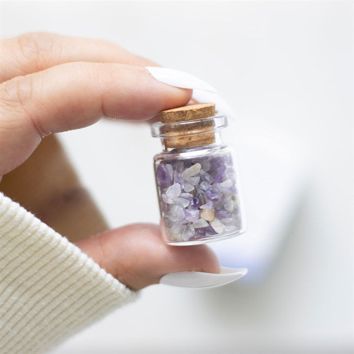 Jar Of Calm Amethyst Crystal Chip Bottle Set