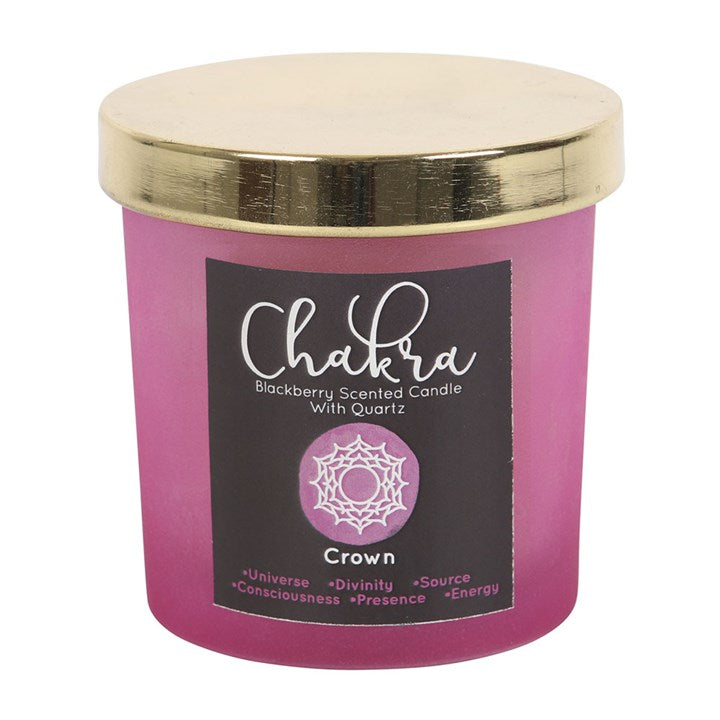 Crown Chakra Blackberry Crystal Chip Candle