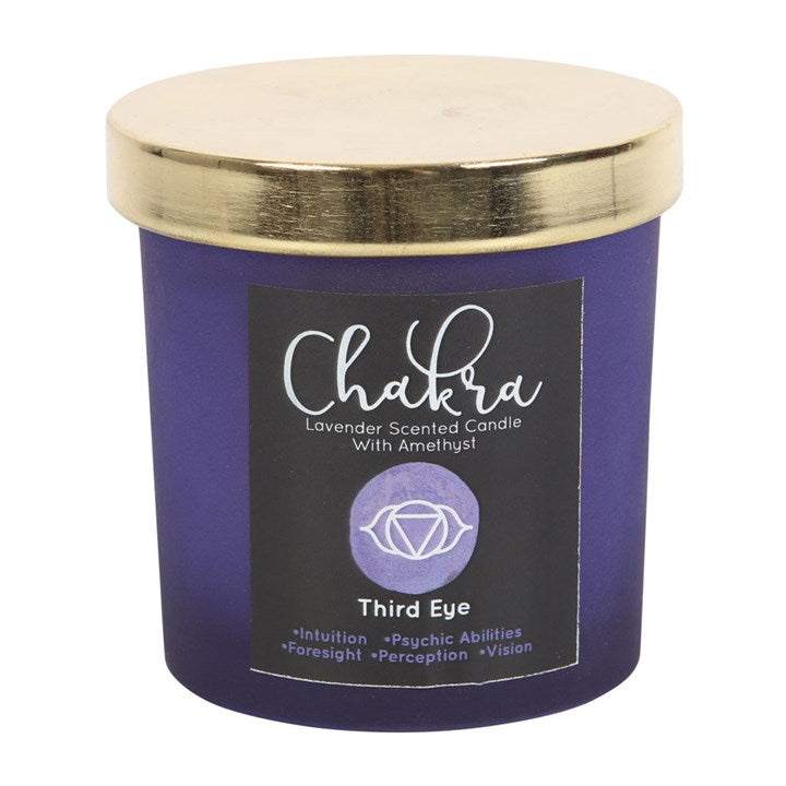 Third Eye Chakra Lavender Crystal Chip Candle