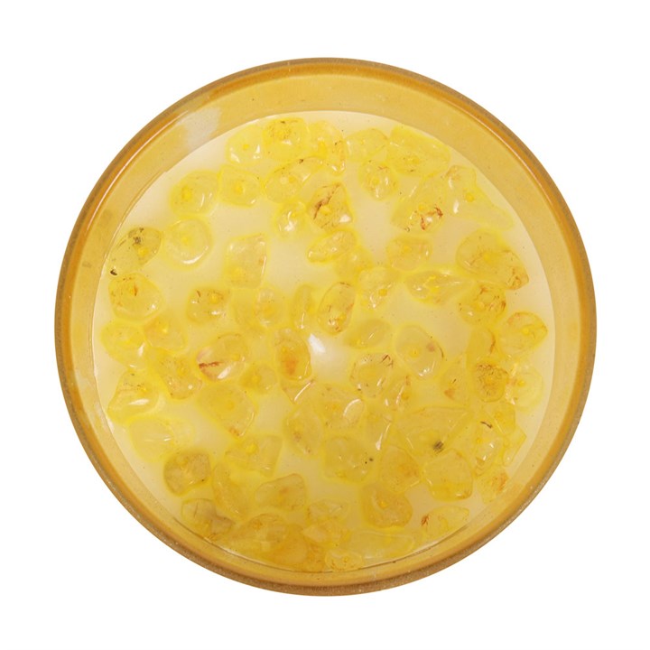 Solar Plexus Lemon Crystal Chip Candle