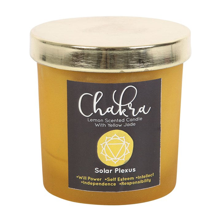 Solar Plexus Lemon Crystal Chip Candle