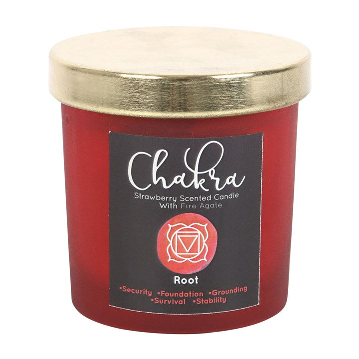 Root Chakra Strawberry Crystal Chip Candle