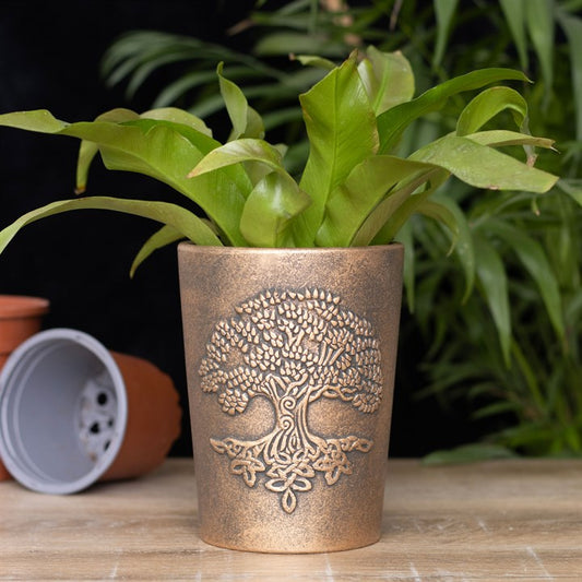 Tree Of Life Bronze Terracotta Plant Pot