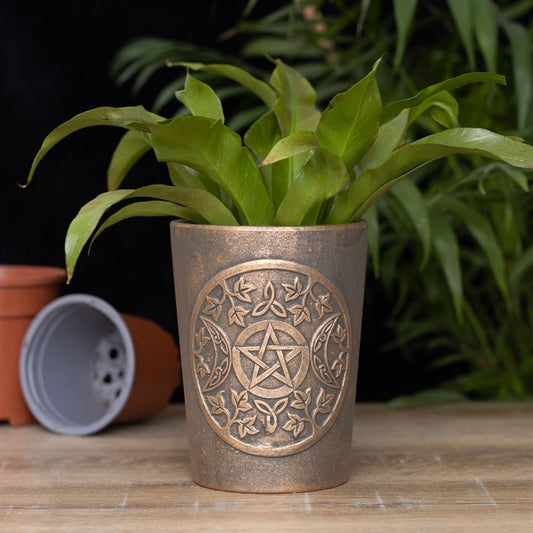 Triple Moon Bronze Terracotta Plant Pot