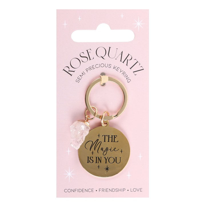 The Magic Is In You Rose Quartz Keyring