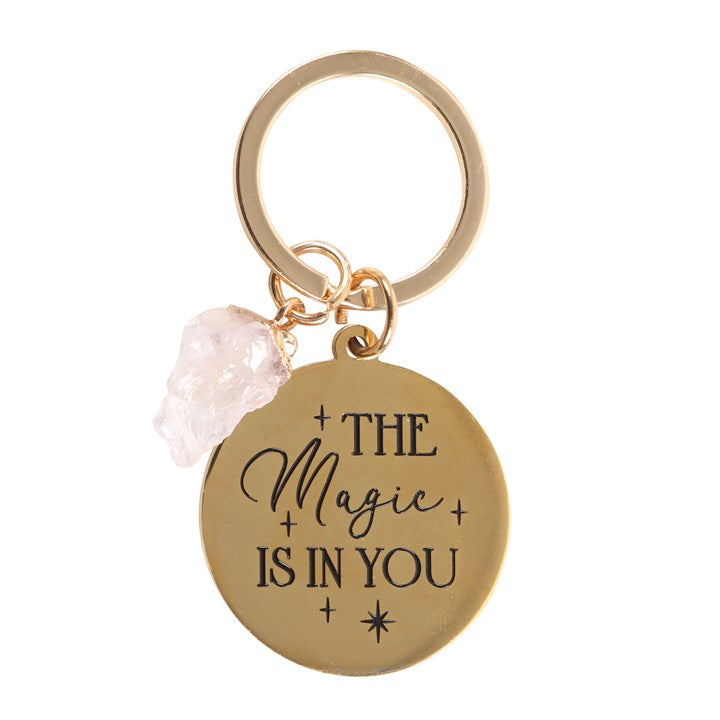 The Magic Is In You Rose Quartz Keyring