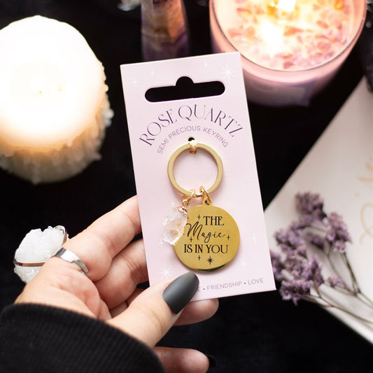 The Magic Is In You Rose Quartz Keyring