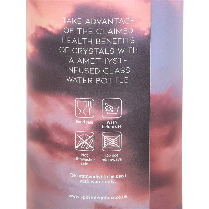 Amethyst Set Your Intentions Glass Water Bottle