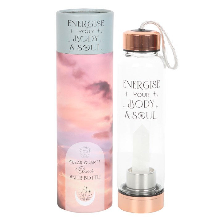 Energise Your Body & Soul Clear Quartz Crystal Water Bottle