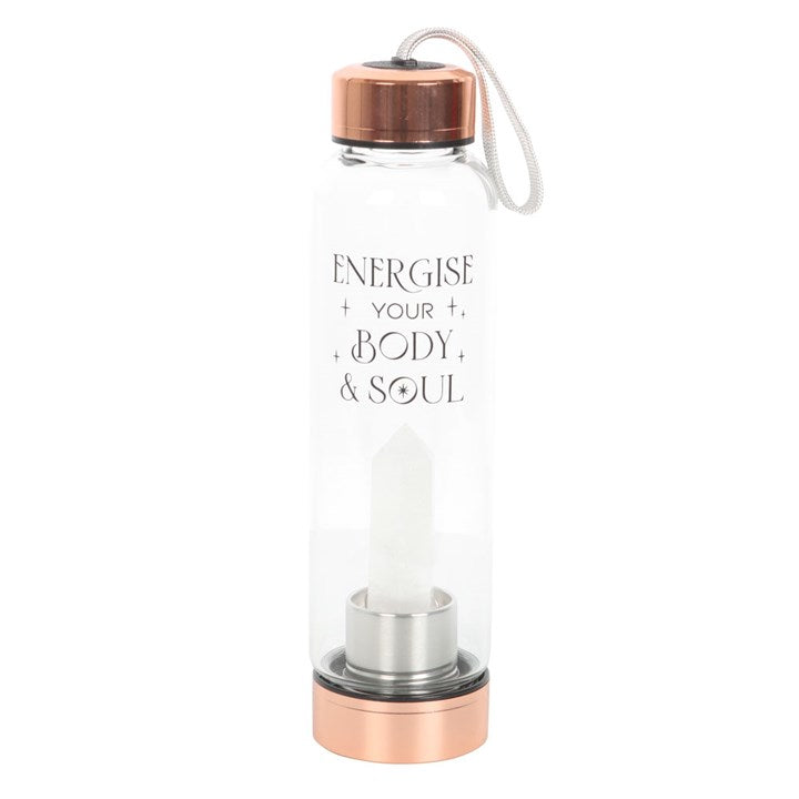 Energise Your Body & Soul Clear Quartz Crystal Water Bottle